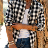 Mens' Check Shirt in Black & White