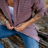 Mens' Check Shirt in Red, White & Blue