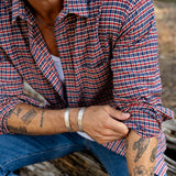 Mens' Check Shirt in Red, White & Blue