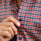 Mens' Check Shirt in Red, White & Blue