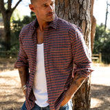Mens' Check Shirt in Red, White & Blue