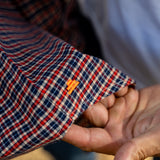 Mens' Check Shirt in Red, White & Blue