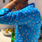 Indian Visa Mens' Cotton Shirt in Blue