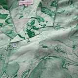 Marble Printed Mens' Short Sleeve Shirt in Laguna Green