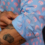 Siamese Sunrise  Men's Organic Cotton Shirt in Blue