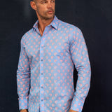 Siamese Sunrise  Men's Organic Cotton Shirt in Blue
