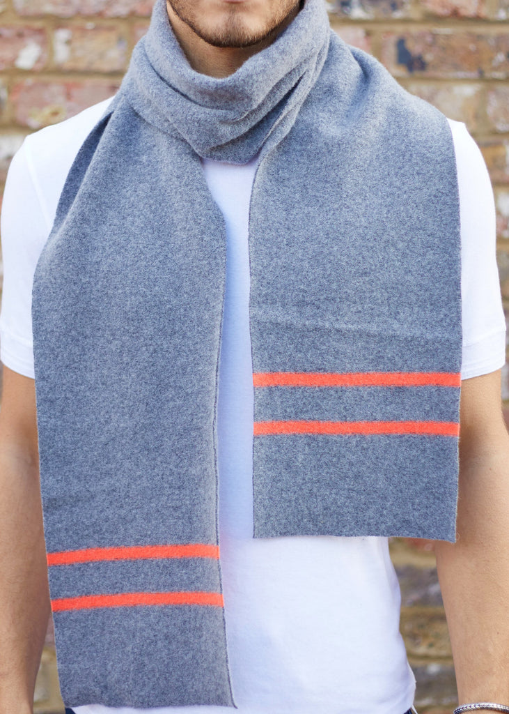 Light Grey & Neon Orange Scarf - 30% OFF